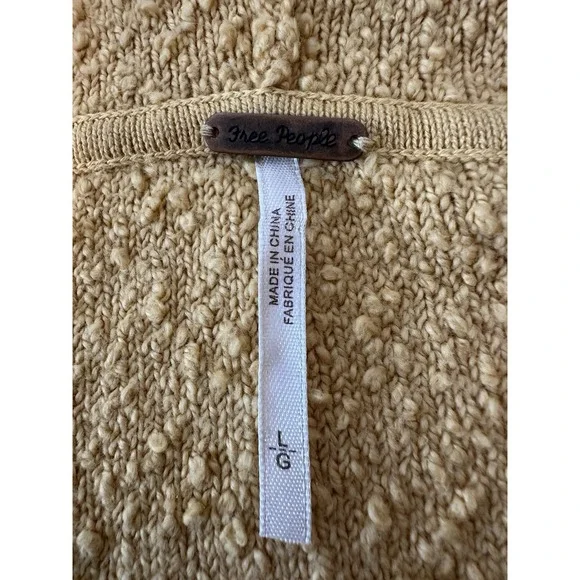 Free People Jacket Women Large Mustard Bohemian Oversized Festival Relaxed - Picture 4 of 8